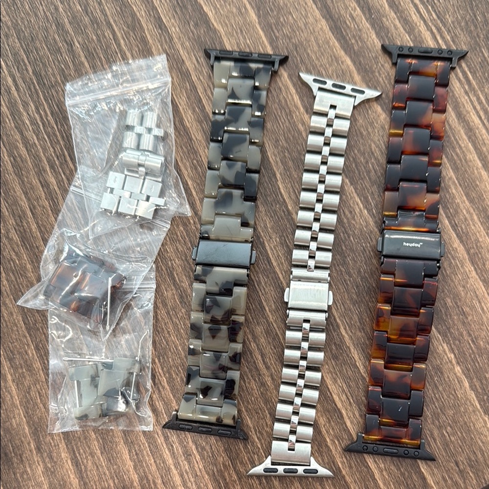 Tortoise Shell and Silver Watch Bands